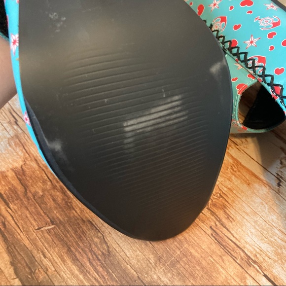 Tuk Rockabilly Heart Anchor Star Mary Jane Heels Blue Nautical Pin Up Pumps Red - Picture 10 of 10